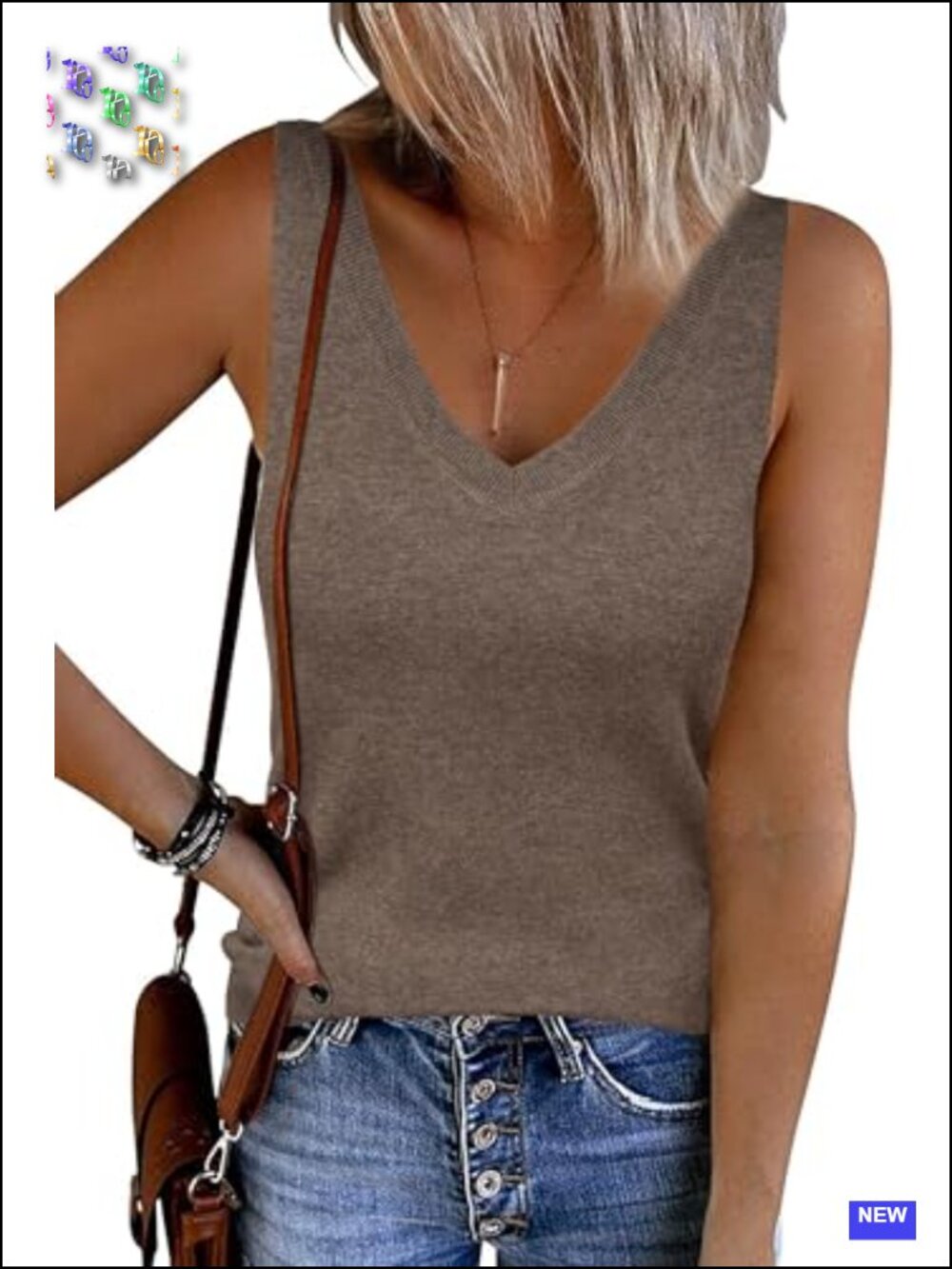 Wool Blend Slim Fit V Neck Fall Work Sweater Tank Top